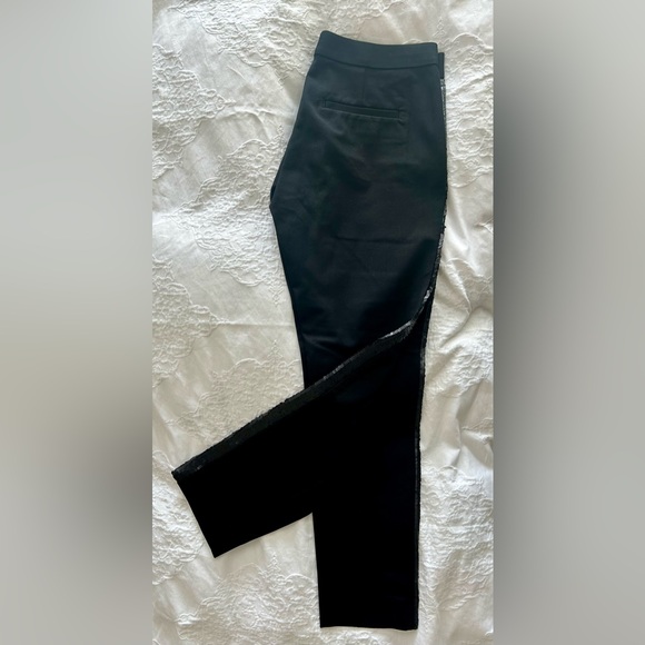 Banana Republic Women’s Sloan Cropped Tux Pant with Sequin Trim Size 4 - Picture 2 of 10